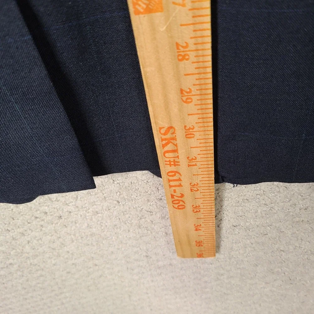 Vintage Farah Suit Mens 44L Blue Green Check‎ 2 Piece Wool Blend Pleated 36x28